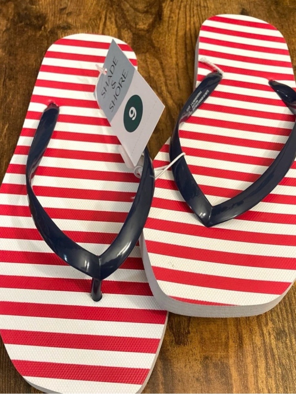 Women's Americana Palmer Square Toe Thong Flip Flops - Shade & Shore 
Size 9 new